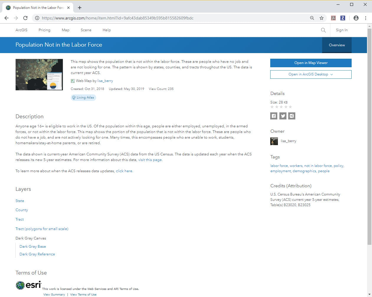 The item details page for an item contains the metadata about an item